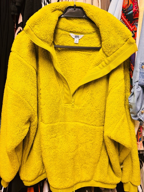 JoyLab Sweaters - Women Plush Sherpa Pullover Sweater in Chartreuse